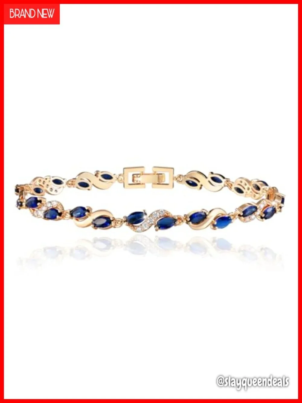 Tennis Eternity Bracelet, Cubic Zirconia, 18K Gold Plated Hypoallergenic, 7.48